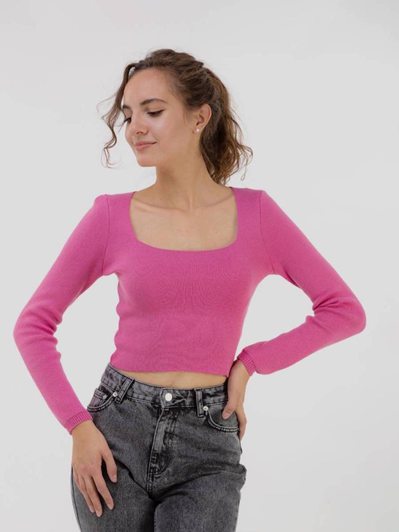 Топ "Брайтон" трикотажный с квадратным вырезом Romashka, Розовый, M|L 10109