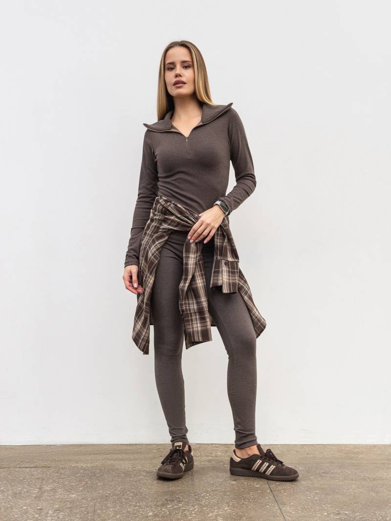 Легинсы из микрофлиса "Флекс" Romashka, Коричневый, L 19916