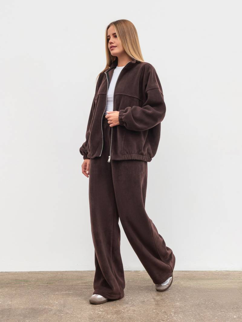 Удлиненный флисовый бомбер "Норд" Romashka, Коричневый, S|M 19782