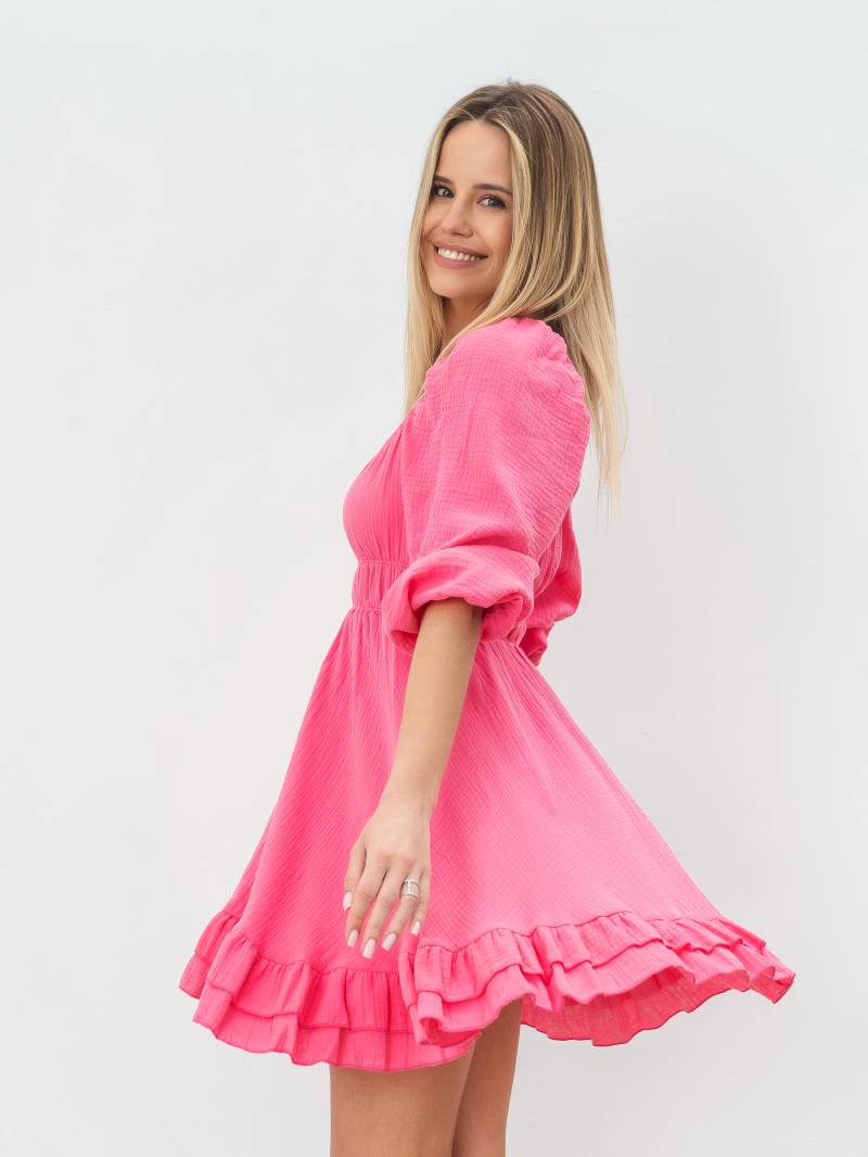 Платье с воланами "Авила" Romashka, Розовый, S|M 13467
