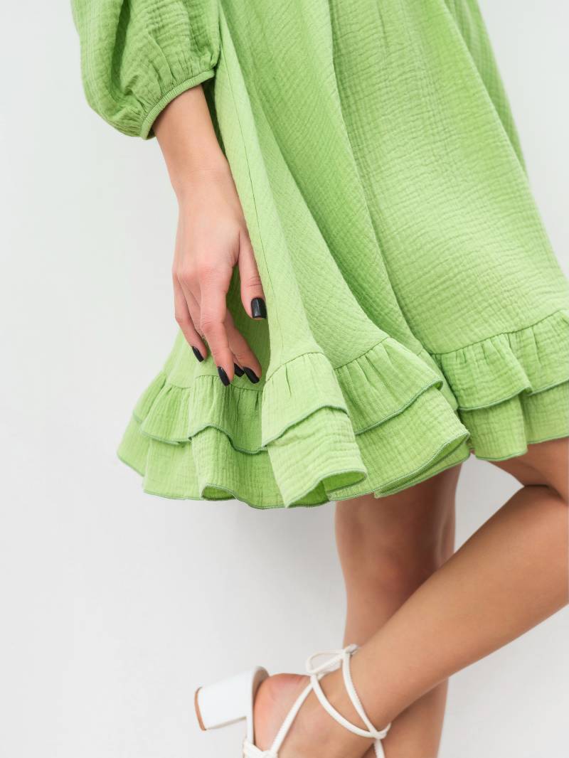 Платье с воланами "Авила" Romashka, Оливковый, S|M 18035