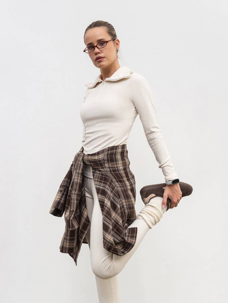 Легинсы из микрофлиса "Флекс" Romashka, Молочный, S 19919