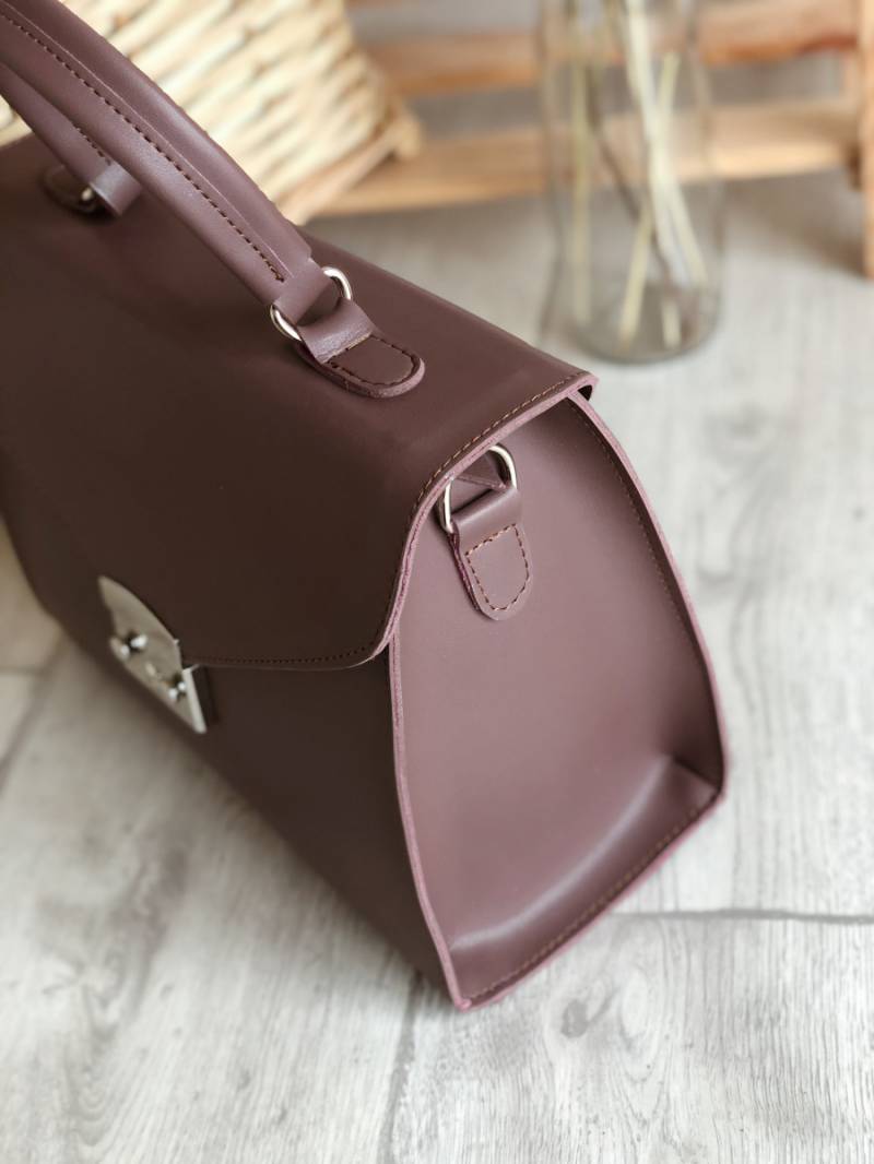 Сумка трапеция классическая в виде конвертика БРАК, Темная пудра 12986