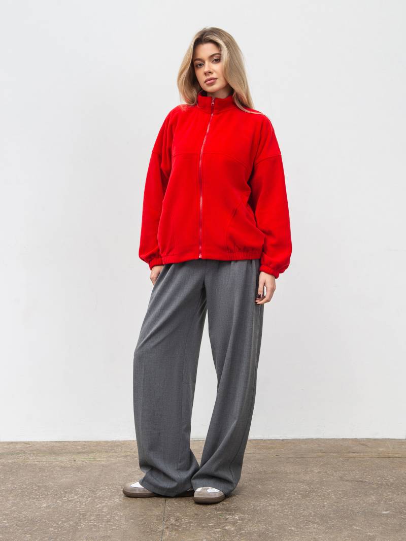 Удлиненный флисовый бомбер "Норд" Romashka, Красный, L|XL 19985