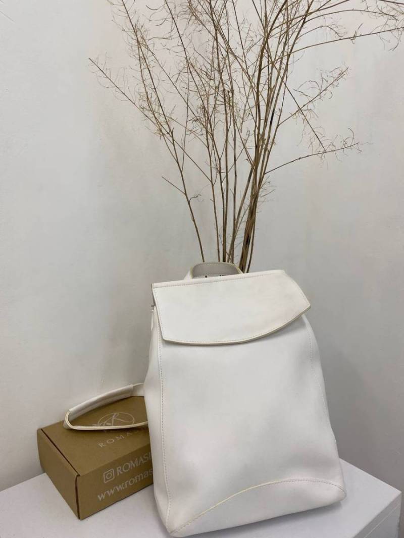 Рюкзак &quot;Сент-Джонс&quot; с нахлёстом гладкий БРАК, Белый (13306)