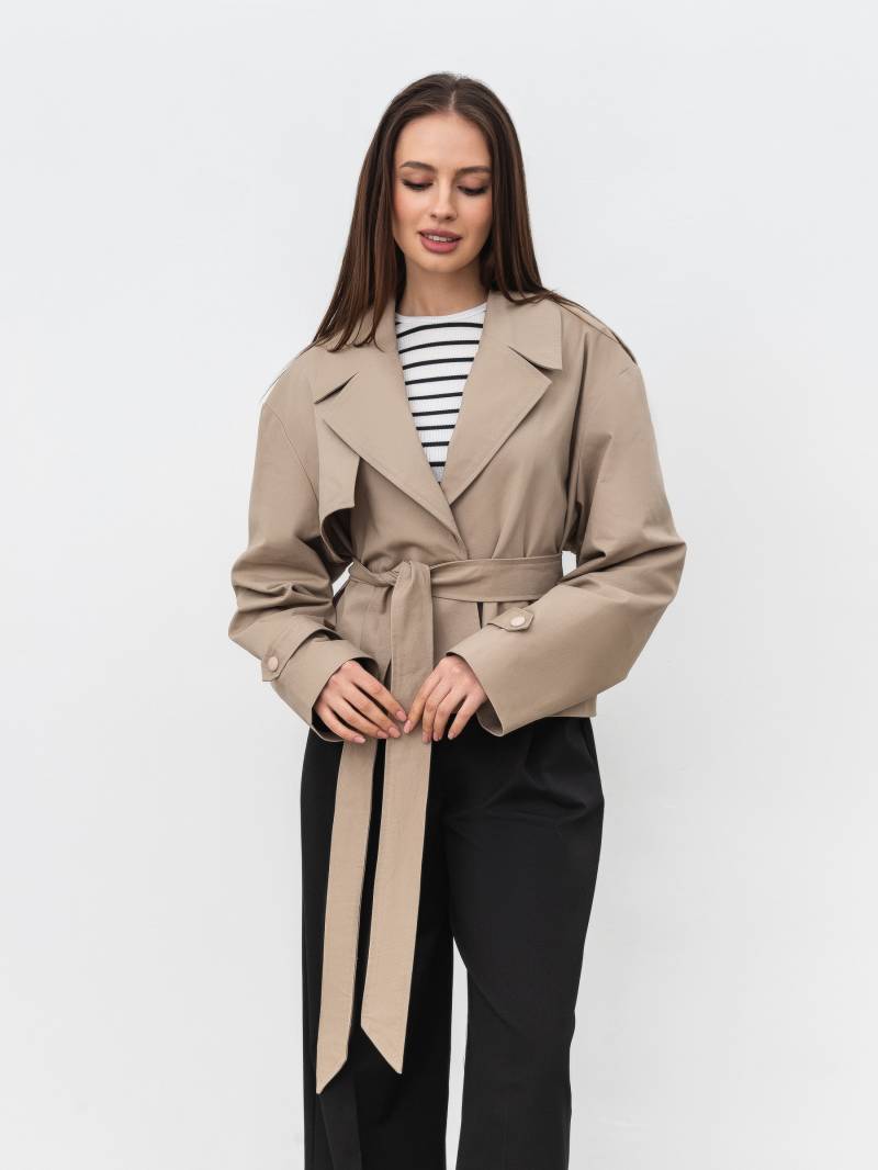 Укороченный Тренч "Лоренс" Romashka, Бежевый, L|ХL 17537