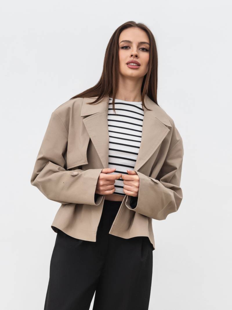 Укороченный Тренч "Лоренс" Romashka, Бежевый, XS|S 17534