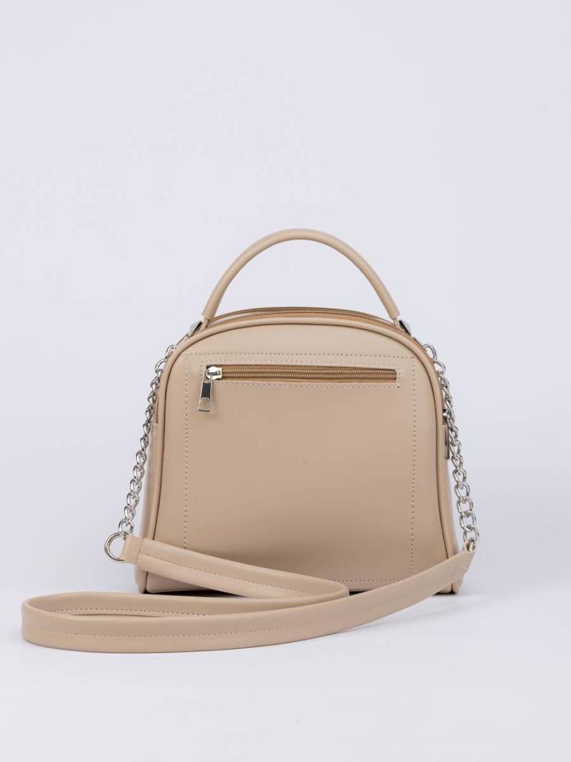 Сумка-бочонок "Салинас" на молнии с длинным ремешком в комплекте Romashka, Бежевый (1094)