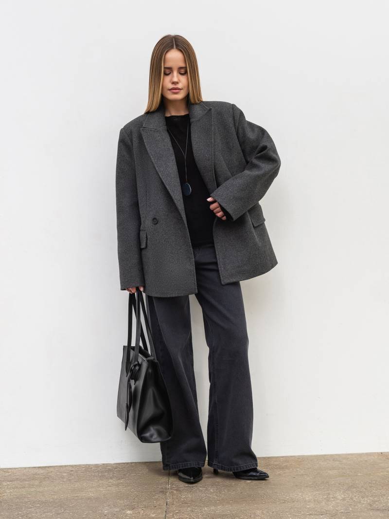 Двубортное утепленное пальто «Соул» Romashka, Серый, XS|S 19890