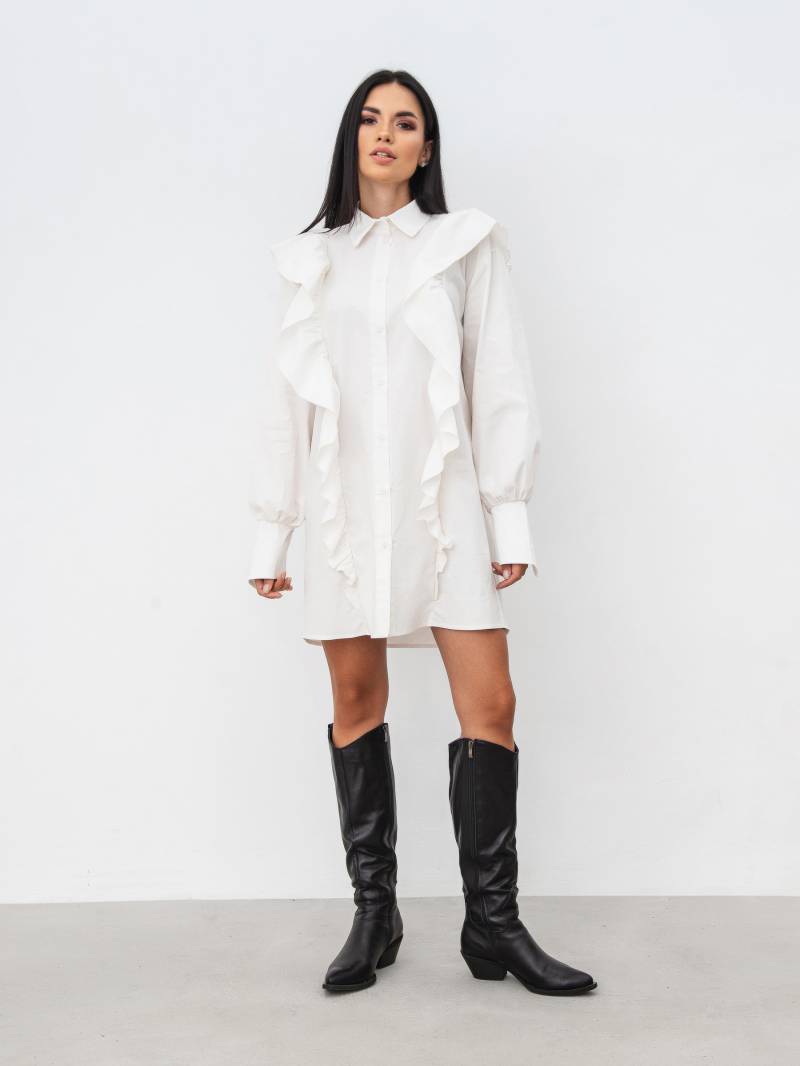 Платье-рубашка «Лота» Romashka, Белый, S|M 16667