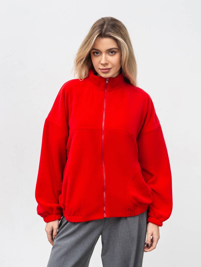 Удлиненный флисовый бомбер "Норд" Romashka, Красный, L|XL 19985
