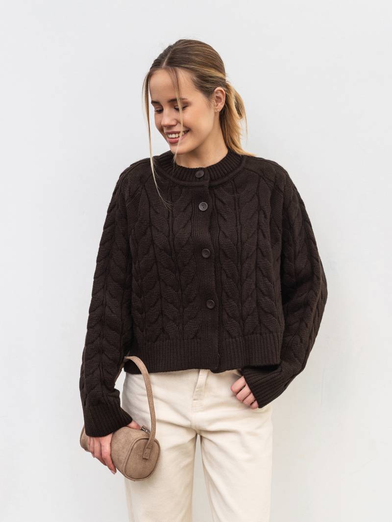 Кардиган "Шелт" Romashka, Коричневый, One size 19931