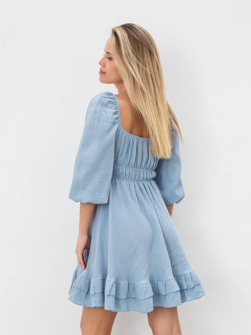 Платье с воланами "Авила" Romashka, Голубой, XS|S 17855