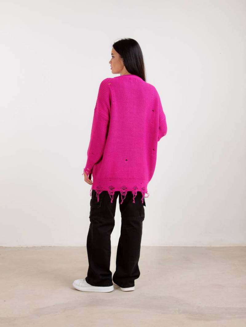 Свитер удлиненный «Виргиния» Romashka, Розовый 13708