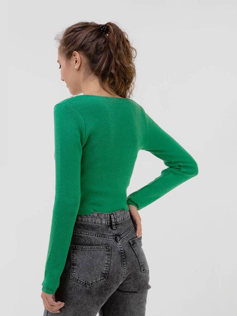 Топ "Брайтон" трикотажный с квадратным вырезом Romashka, Зеленый, M|L 10112