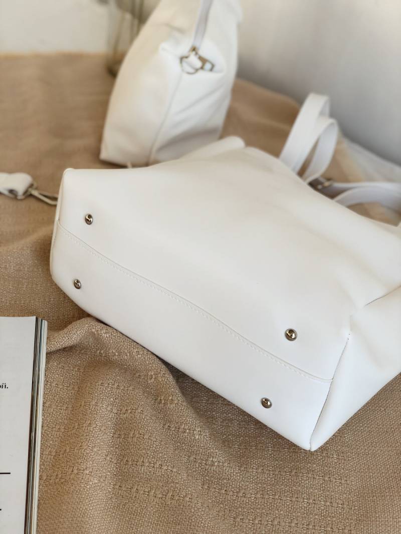 Шоппер "Равенна" с кисточками с длинными ручками и ремнем Romashka, Белый (734)