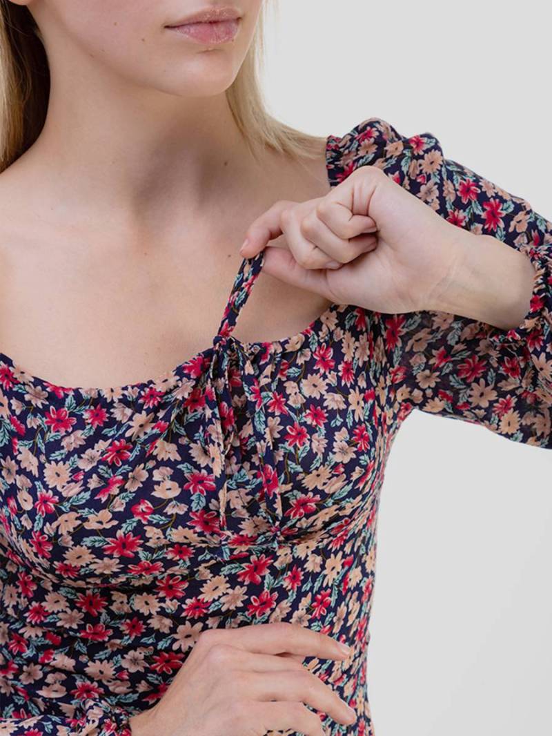 Платье "Сорренто" с разрезом и длинным рукавом Romashka, Синий, S 10232