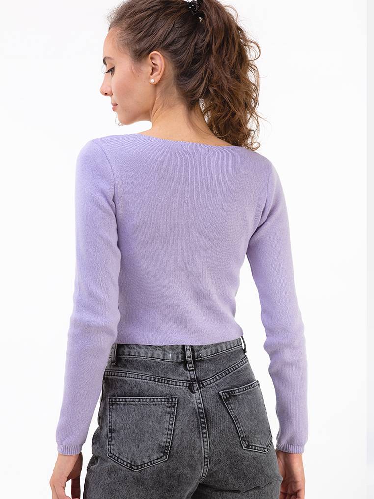 Топ "Брайтон" трикотажный с квадратным вырезом БРАК, Лиловый, S|M 12249