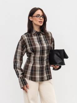 Прителеная рубашка "Денвер" Romashka, Коричневый+, L 20718