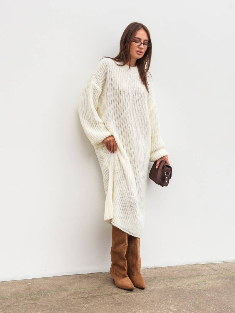 Вязаное платье "Кассель" Romashka, Молочный, One size 19805