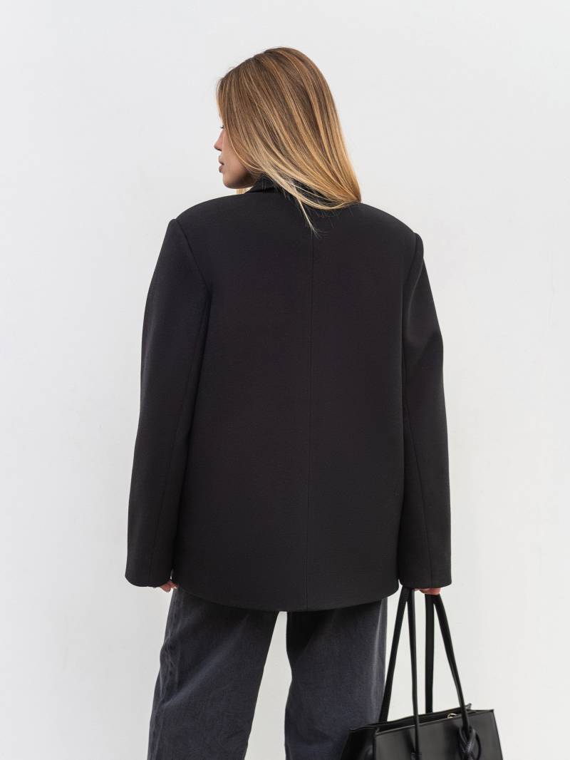 Двубортное утепленное пальто «Соул» Romashka, Черный, S|M 19887