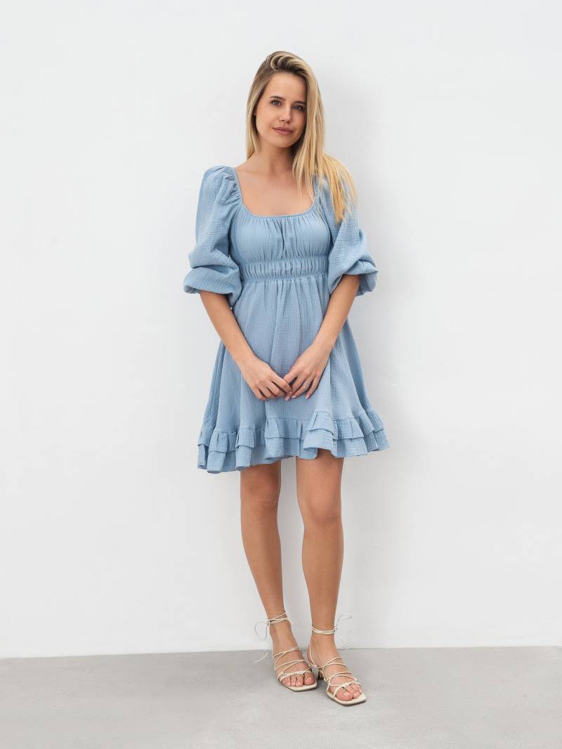 Платье с воланами "Авила" Romashka, Голубой, S|M 17856