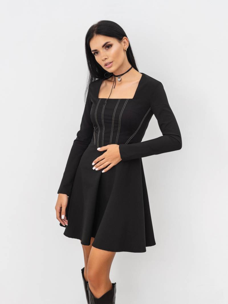 Платье "Луизиана" с имитацией корсета Romashka, Черный, XS|S 12779