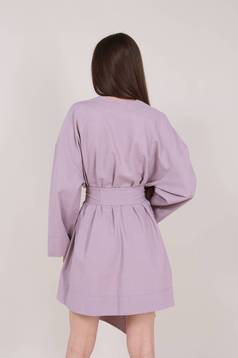 Платье кимоно "Токио" с пояском ROMASHKA, Пудра, One size (4578)