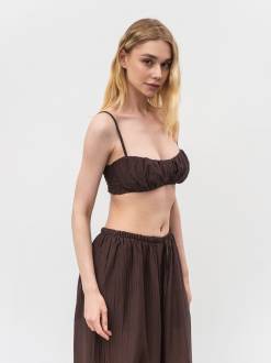 Топ "Аери" Romashka, Коричневый, XS|S 20339