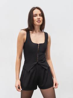 Топ-жилет на крючках "Шери" Romashka, Черный, М 20128