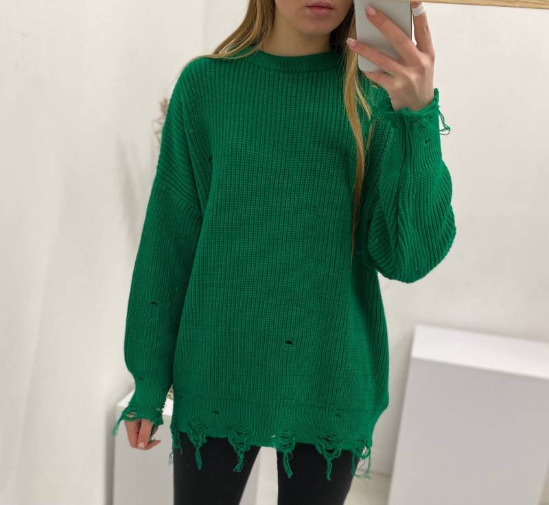 Свитер удлиненный «Виргиния» БРАК, Зеленый 13297