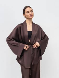 Кимоно укороченное &quot;Дей&quot; Romashka, Шоколадный, One size 19870