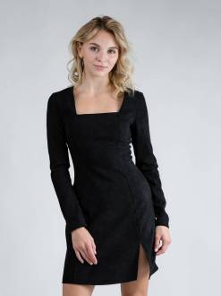 Платье "Модена" длины мини с разрезом Romashka, Черный, M 11068