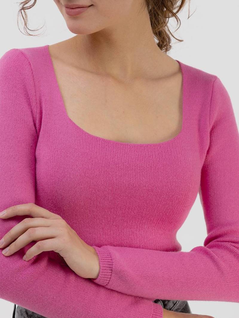 Топ "Брайтон" трикотажный с квадратным вырезом Romashka, Розовый, M|L 10109