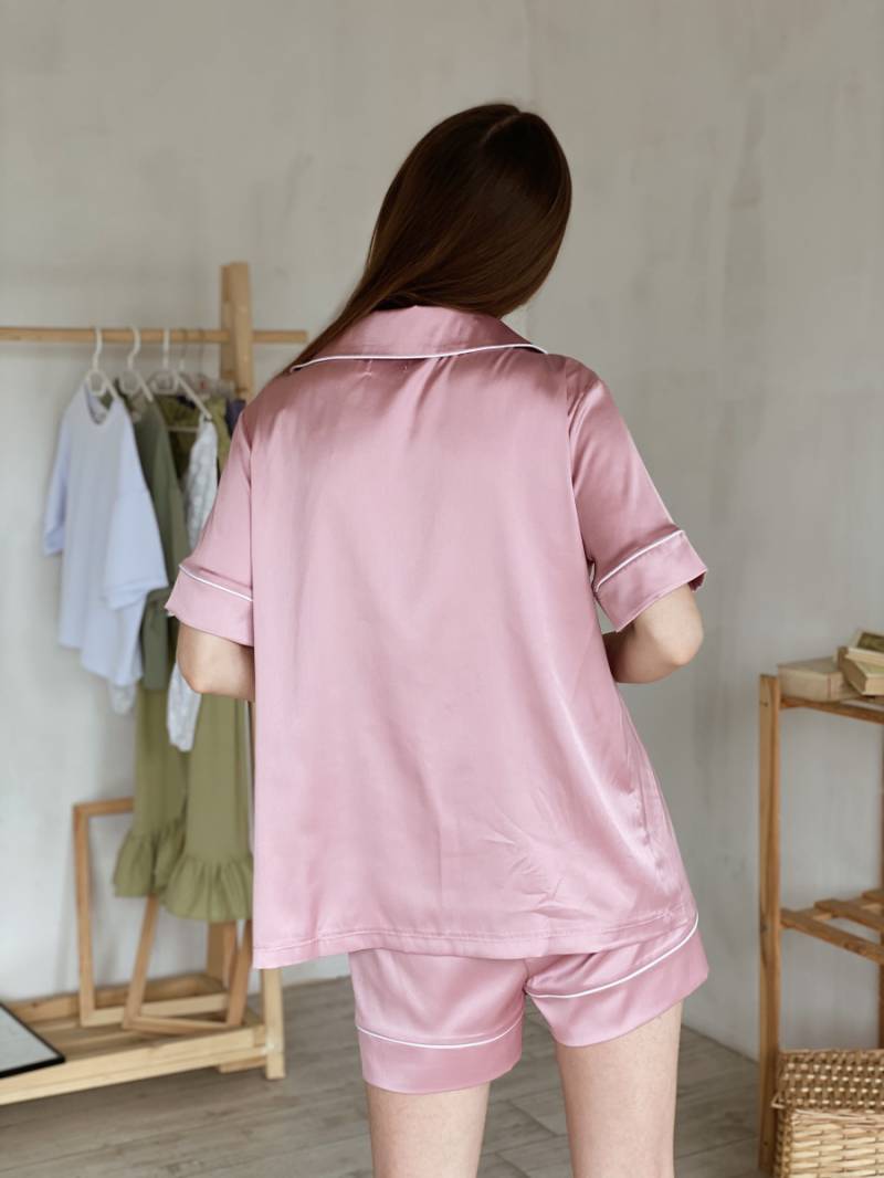 Пижамный комплект "Лихтенштейн" (футболка+шорты) Romashka, Розовый, S (4032)