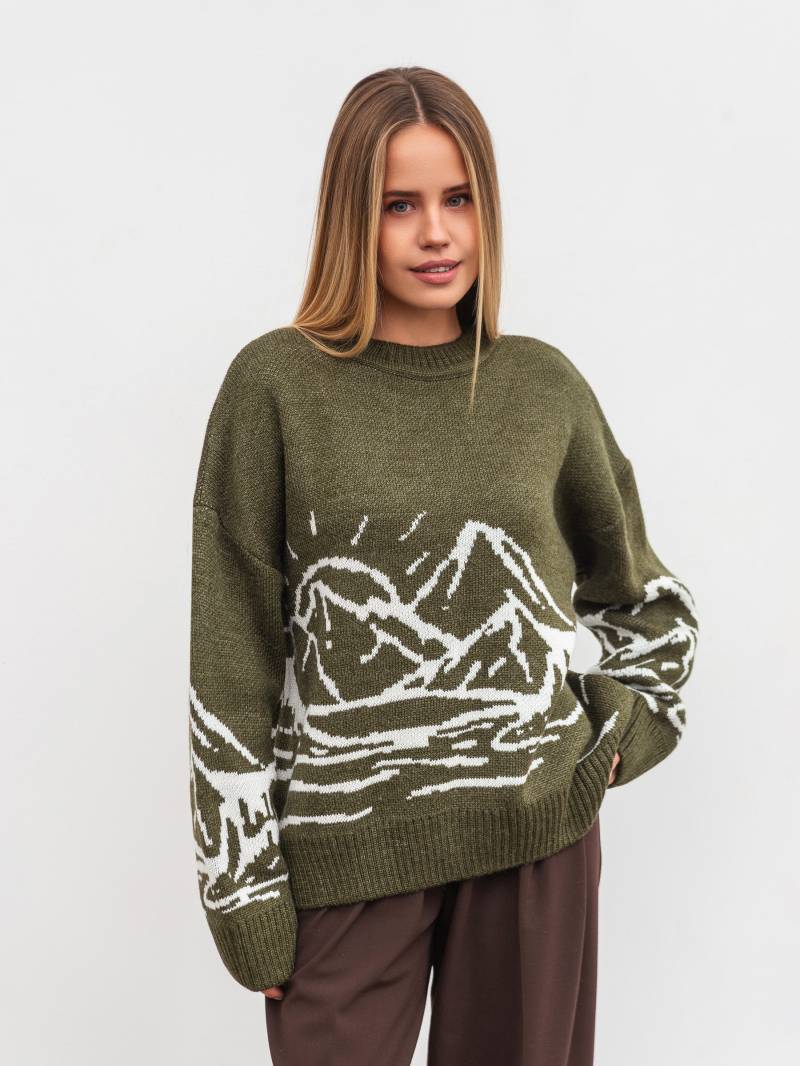 Свитер "Шепит" Romashka, Оливковый, One size 19753