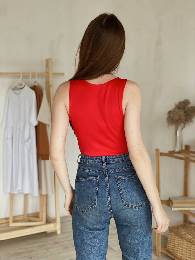 Боди-маечка "Гавана" на кнопках Romashka, Красный, М (3824)