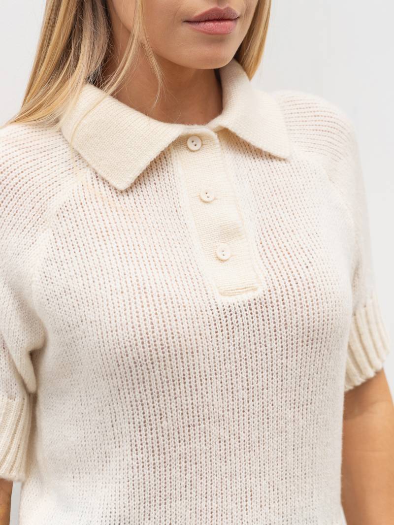 Вязаное поло "Скай" Romashka, Молочный, One size 20108