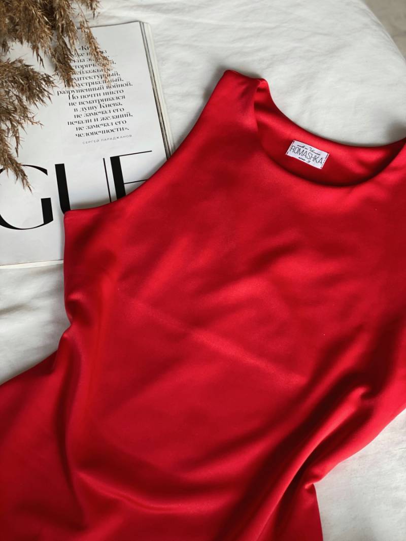 Боди-маечка "Гавана" на кнопках Romashka, Красный, М (3824)