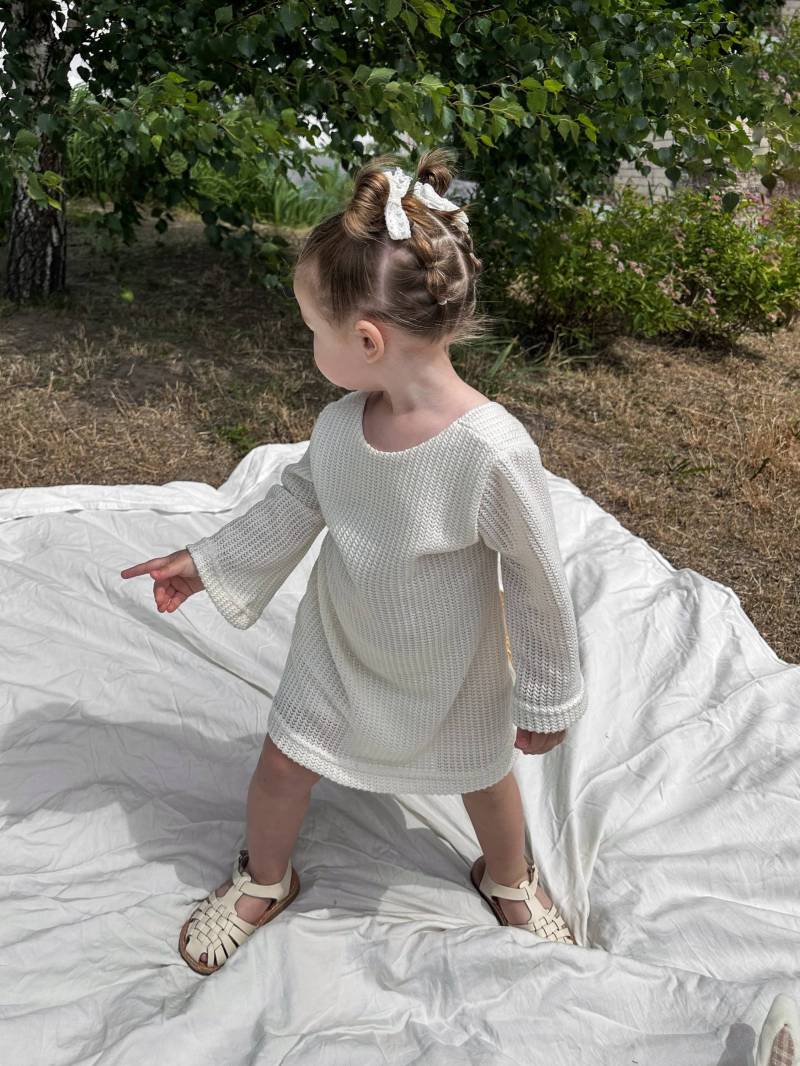 Платье мини "Сенаго" Romashka, Молочный, 3-4 года 18074