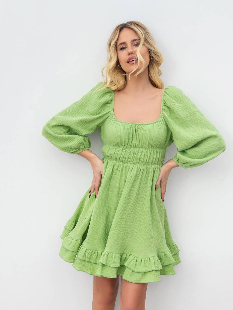 Платье с воланами "Авила" Romashka, Оливковый, S|M 18035