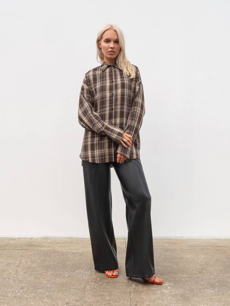 Рубашка "Паттерн" Romashka, Коричневый+, S|M 19596