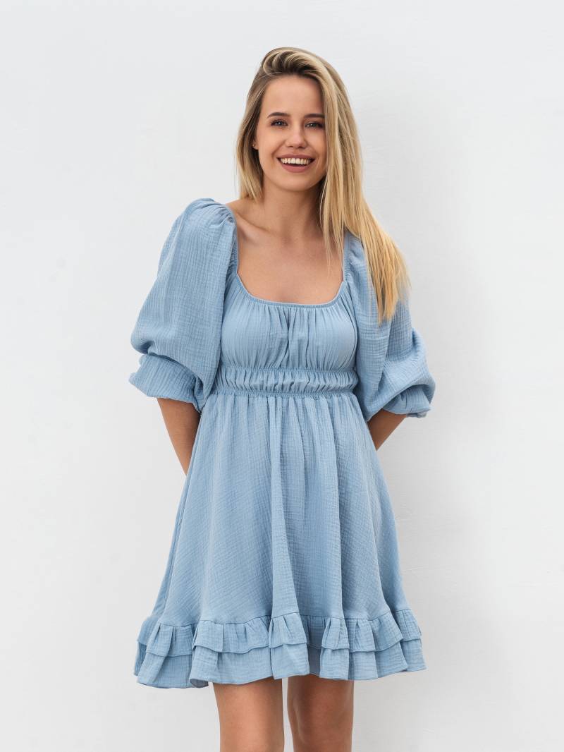 Платье с воланами "Авила" Romashka, Голубой, XS|S 17855