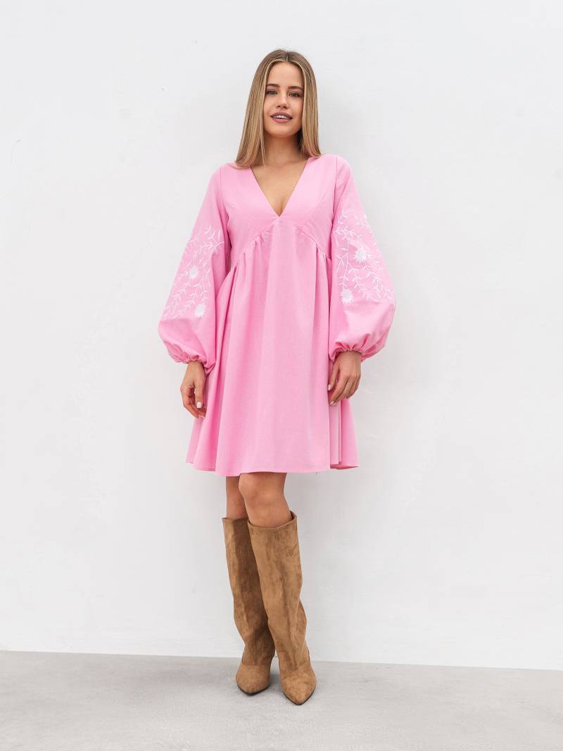 Платье с вышивкой "Калькутта" Romashka, Розовый, XS 19167