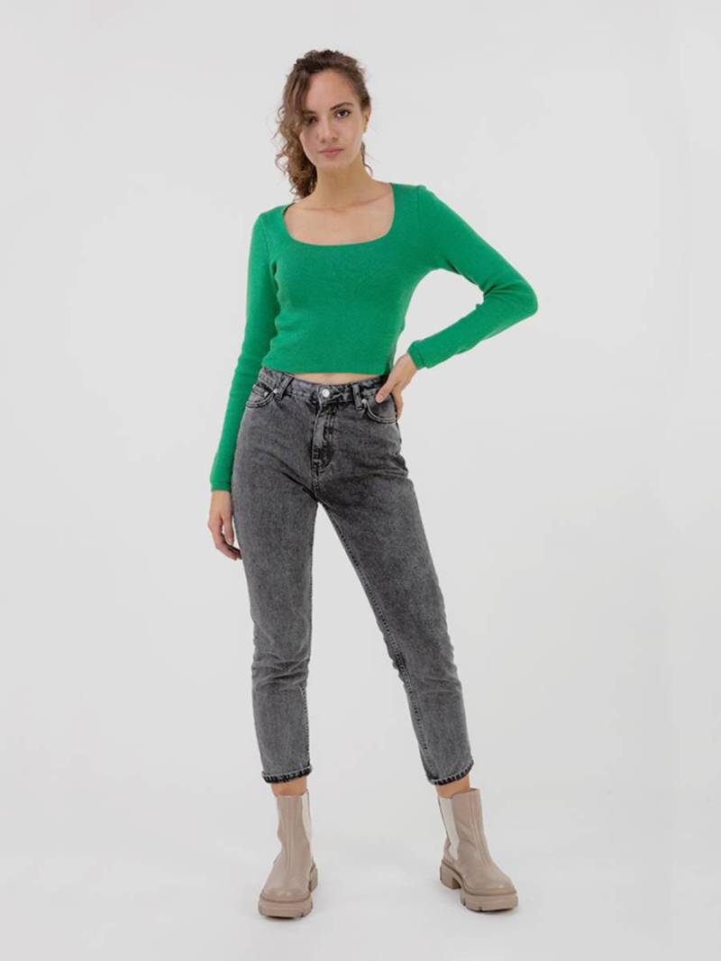 Топ "Брайтон" трикотажный с квадратным вырезом Romashka, Зеленый, M|L 10112