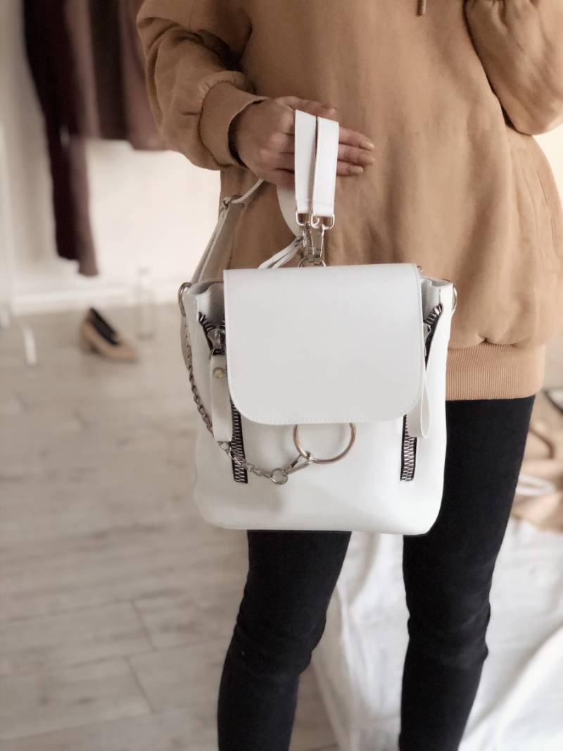 Рюкзак "Шербрук" с кольцом на магните Romashka, Белый (726)