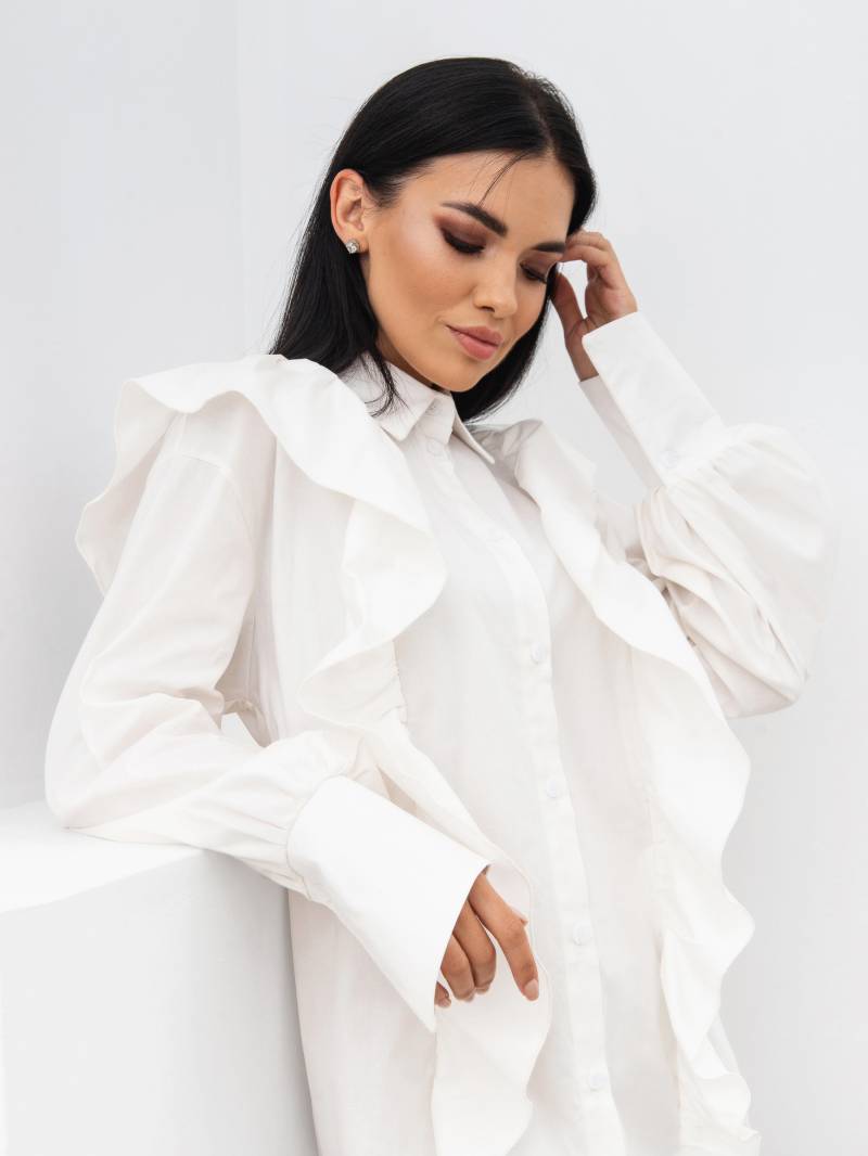 Платье-рубашка «Лота» Romashka, Белый, S|M 16667