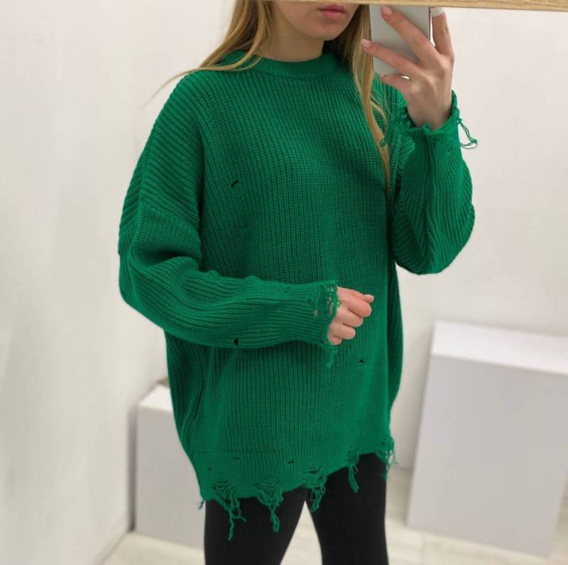 Свитер удлиненный «Виргиния» БРАК, Зеленый 13297