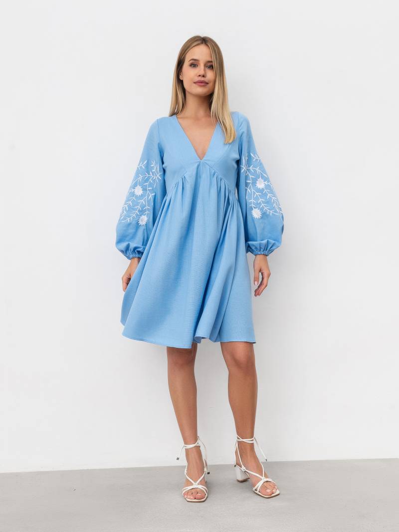Платье с вышивкой "Калькутта" Romashka, Голубой, L 16171