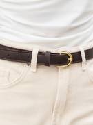 Ремешок «Акцент» Romashka, Коричневый с золотой пряжкой 19357